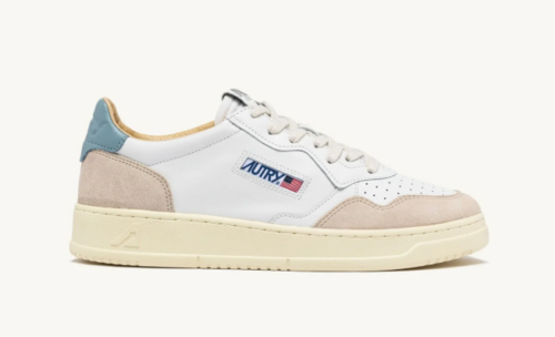 AUTRY - Medalist Low Suede White/Bleu Celeste