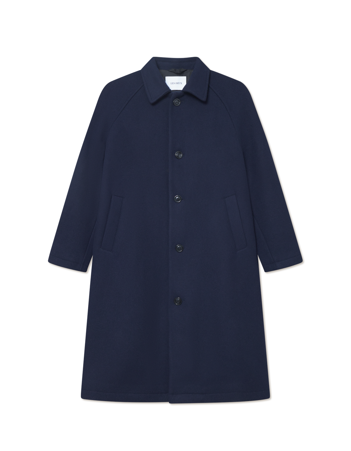 LES DEUX - Michael Solid Wool Coat Dark Navy