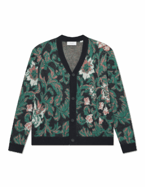 LES DEUX - Alex Jacquard Cardigan Knit Noir