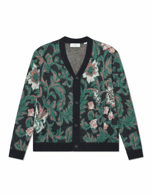 LES DEUX - Alex Jacquard Cardigan Knit Noir