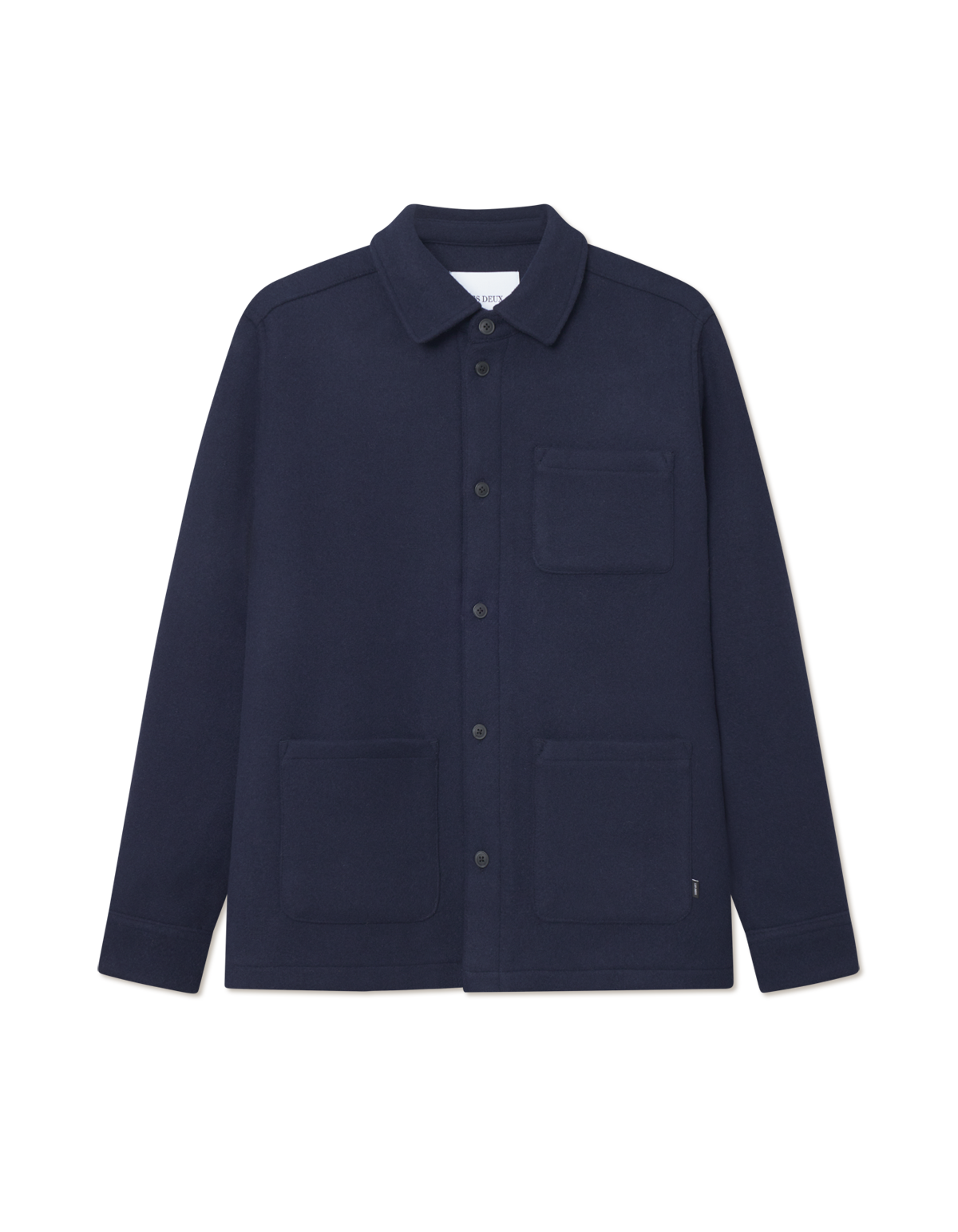 LES DEUX - Jason Solid Wool Overshirt Dark Navy