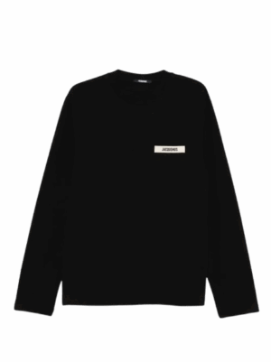 JACQUEMUS Le Tee-shirt Gros Grain Noir Manche longue
