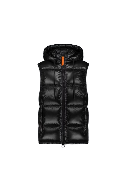 GERTRUDE - Doudoune Mixte Sans Manche Cesar Noir Brillant