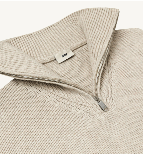 AUTRY - Pull Col Camionneur Noir Beige – Image 2