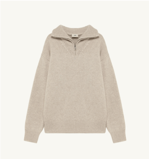 AUTRY - Pull Col Camionneur Noir Beige