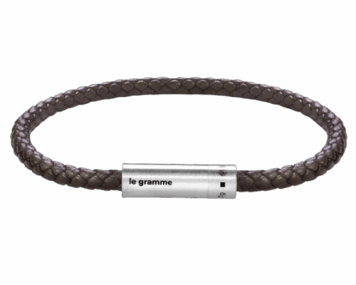 LE GRAMME 7g bracelet câble Cuir Marron