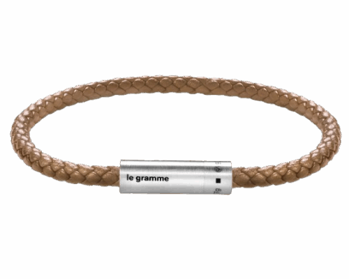 LE GRAMME 7g bracelet câble Cuir Camel