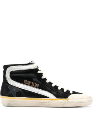 GOLDEN GOOSE- Slide Noir/Argent/Blanc