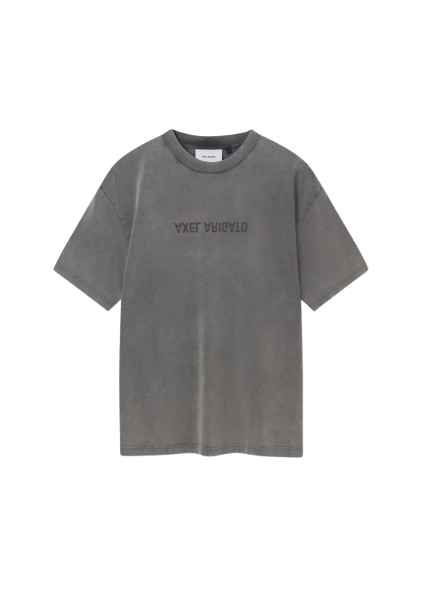 AXEL ARIGATO- Distort Washed T-Shirt Steal Grey