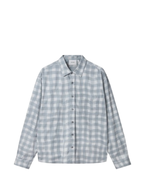 AXEL ARIGATO- Distort Gingham Shirt Light Blue