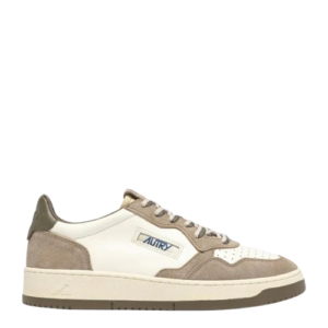 AUTRY-Medalist Low Bicolor Cuir blanc et Licorice