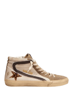 GOLDEN GOOSE- Slide WHITE/TAUPE/BLACK/BEIGE BROWN LEO