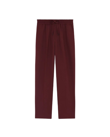 DRÔLE DE MONSIEUR Pantalon élastiqué Twill Bordeaux