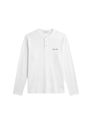 BRAM'S FRUIT- Script Logo Henley Longsleeve White